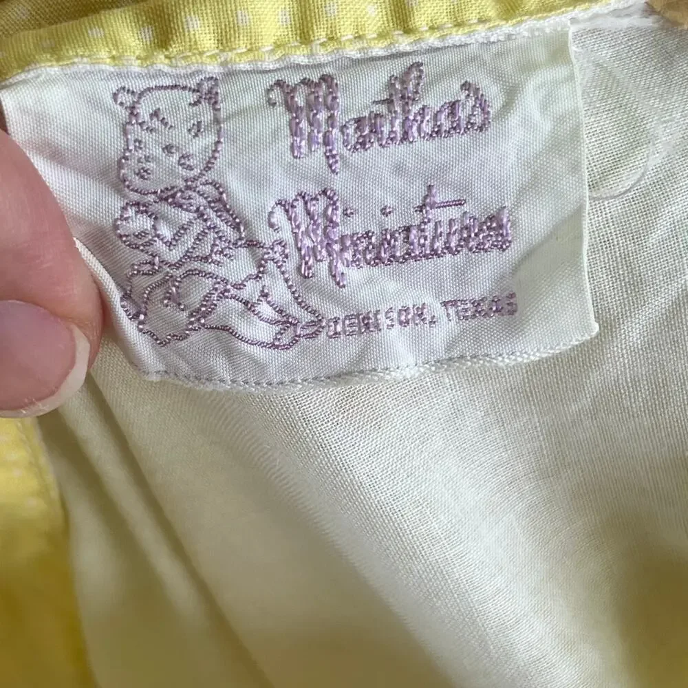 Martha's Miniatures Vintage Girl's Yellow Dress Size 4